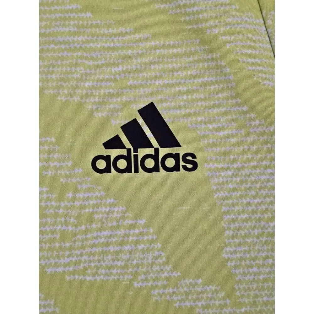 adidas Mens Shirt Medium Green Short Sleeve T-Shirt Logo Tee FreeLift Aeroready